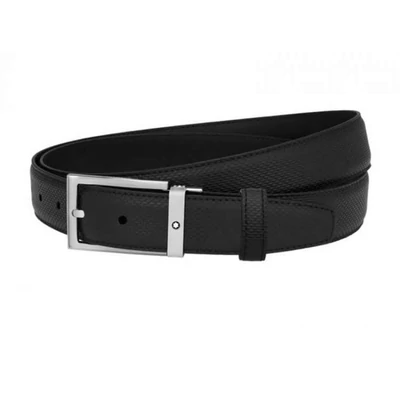 MONTBLANC fekete bőr öv